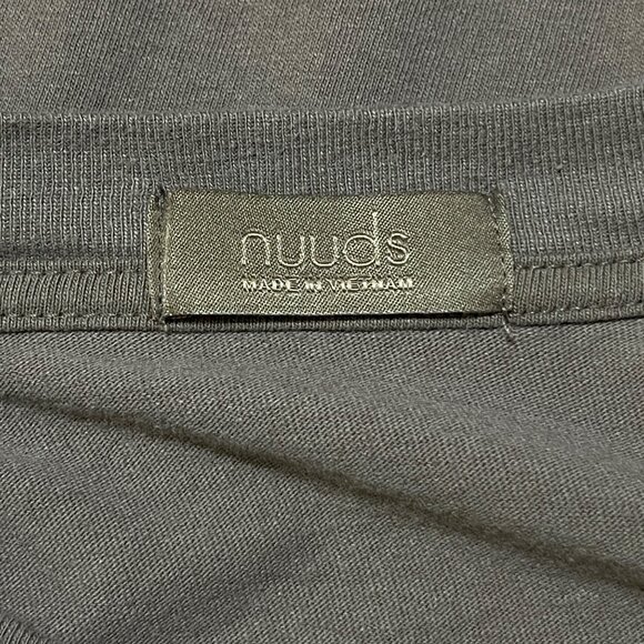 Nuuds Cropped T-Shirt Taupe Size L Large Crew Neck Short Sleeve - Picture 5 of 7